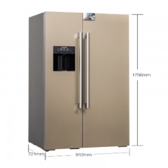 西门子 SIEMENS 585升变频风冷对开门冰箱家居互联玻璃门 浅金色 BCD-585W KA92DS30TI