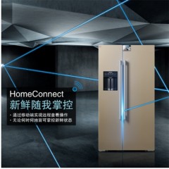 西门子 SIEMENS 585升变频风冷对开门冰箱家居互联玻璃门 浅金色 BCD-585W KA92DS30TI
