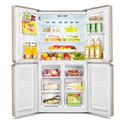 奥马 HOMA 403升变频十字对开门冰箱分储不串味双冻力制冷电脑控温节能静音金色BCD-403DH/B