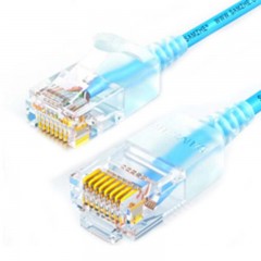 ☆山泽 SAMZHE 超六类细径CAT6A高纯无氧铜网络跳线 8芯双绞高速超6类RJ45网络线 5米蓝色 SZL-9050