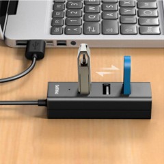 ☆飞利浦 PHILIPS 4口USB分线器3.0 黑色 0.5米