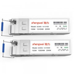 ☆胜为 SHENGWEI SOMS-1A1310D/1A1550D 兼容思科 百兆单模单纤光纤模块 SFP光模块 20KM 一对