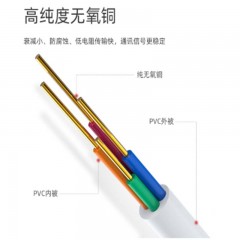 ☆胜为 SHENGWEI TEC-2100 电话线4芯单股无氧铜线芯 0.4MM 100米