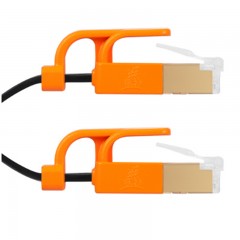 ☆包尔星克 POWERSYNC CAT7-KFMG20-3 七类网线 7类扁平屏蔽双绞千兆镀金纯铜 耐摇摆 黑色2 米网线