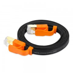 ☆包尔星克 POWERSYNC CAT7-KFMG20-3 七类网线 7类扁平屏蔽双绞千兆镀金纯铜 耐摇摆 黑色2 米网线