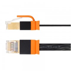 ☆包尔星克 POWERSYNC CAT7-KFMG30-3 七类网线 7类扁平屏蔽双绞千兆镀金纯铜 耐摇摆 黑色3 米网线