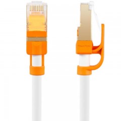 ☆包尔星克 POWERSYNC CAT7-KRMG59-3 七类网线 5米 高速纯铜 千兆网络圆线 铝箔屏蔽 耐摇摆 珠光白色