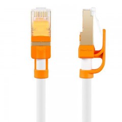 ☆包尔星克 POWERSYNC CAT7-KRMG059-3 七类网线 0.5米 千兆网络圆线 铝箔屏蔽 耐摇摆 珠光白色