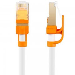 ☆包尔星克 POWERSYNC CAT7-KRMG0159-3 七类网线 1.5米 高速纯铜 千兆网络圆线 铝箔屏蔽 耐摇摆 珠光白色