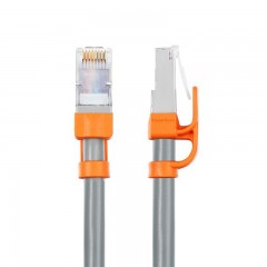 ☆包尔星克 POWERSYNC CLN7GAR8005 七类双屏蔽双绞千兆镀镍纯铜耐折弯工程线灰色 0.5米网线