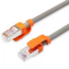 ☆包尔星克 POWERSYNC CLN7GAR8005 七类双屏蔽双绞千兆镀镍纯铜耐折弯工程线灰色 0.5米网线