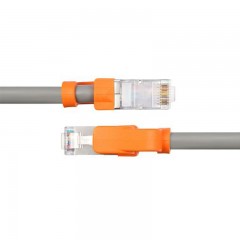 ☆包尔星克 POWERSYNC CLN7GAR8010 七类双屏蔽双绞千兆镀镍纯铜耐折弯工程线灰色 1米网线