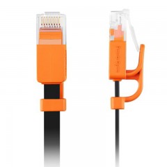 ☆包尔星克 POWERSYNC CLN6GAF0020 CAT6超六类网线抗摇摆扁线 双绞 千兆 黑配橘 2米
