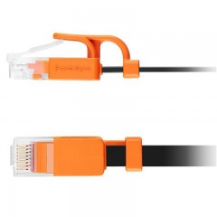 ☆包尔星克 POWERSYNC CLN6GAF0020 CAT6超六类网线抗摇摆扁线 双绞 千兆 黑配橘 2米