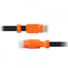 ☆包尔星克 POWERSYNC CLN6GAF0010 CAT6超六类网线抗摇摆扁线 双绞 千兆 黑配橘 1米
