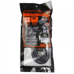 ☆包尔星克 新国标3插公对母电瓶车/打印机/电水壶/电源延长线双色抗摇摆（POWERSYNC）MPCTKG0100