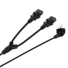 ☆包尔星克 POWERSYNC MPKC0015 电脑主机显示器一分二电源线 黑色 1.5米