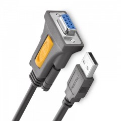 绿联 usb转串口线 9针串口转usb-232com口PL2303usb转rs232串口母数据线转接线DB9电脑扫描仪打印机pos机通用  20201