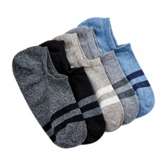 ☆苏宁极物 男士抗菌条纹浅口船袜 黑色、黑花灰、浅咖、牛仔蓝、浅灰