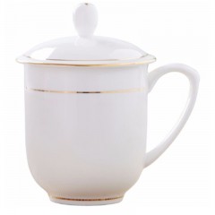 陶相惠-陶瓷茶杯带盖办公杯会议杯水杯喝茶杯宾馆酒店商务会务杯（定制另收费）-金边-单位：个