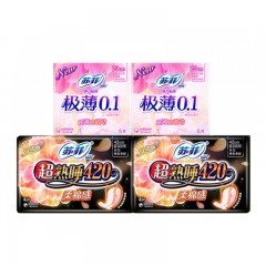 苏菲 卫生巾无香超熟睡420护翼棉柔日用230日夜组合
