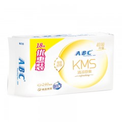 ABC  卫生巾棉柔纤薄日用240mm18片加量装姨妈巾 透气亲肤防漏