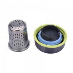 膳魔师/THERMOS 400ml 带滤网 不锈钢保温杯  灰色 TCCG-400