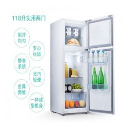 TCL BCD-118KA9 118升 双门冰箱 LED照明 金属面板（芭蕾白）