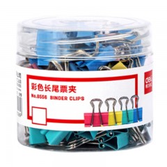 得力 8554彩色长尾票夹25mm筒装(混)（单位：筒）