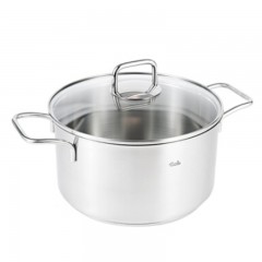 菲仕乐（Fissler）EM0511120000-Q 乔伊双耳汤锅带玻璃盖+材质：不锈钢+玻璃 规格：直径20CM  颜色：银色+计量单位：套+起订量：100（单位：个）