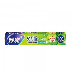 妙洁-免刀撕PE保鲜膜100米大碗经济装-单位：个-起订量10盒