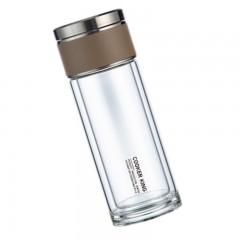 炊大皇-HM26A3-和茗茶水分离玻璃杯-260ml-摩卡棕-单位：个