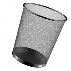 五月花-B295-分类垃圾桶-15L超大号φ295mm稳固金属丝网垃圾篓-办公室居家纸篓-黑色-单位：桶-起订量3