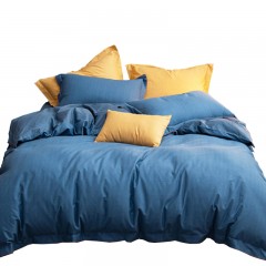 罗莱-LUOLAI-家纺-全棉磨毛四件套-秋冬纯棉加厚床单被套火山小磨毛床上用品-莫岚笛姜黄色-1.8米床-220*250cm-单位：个