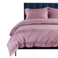 罗莱家纺( LUOLAI )-四件套纯棉贡缎床上用品全棉四件套纯棉贡缎床单被套双人床套件家纺-粉嘉丽-1.8米床-被套220x250cm- 单位：套