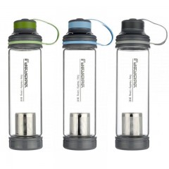 富光 单层玻璃杯便携过滤泡茶杯 男女士带盖大容量户外运动水杯子 G1310-600