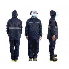 汉盾 HD-RAC003 带反光条双层分体雨衣(带网格内衬、可拆卸大帽檐) 黑色 M码-XXXXL码