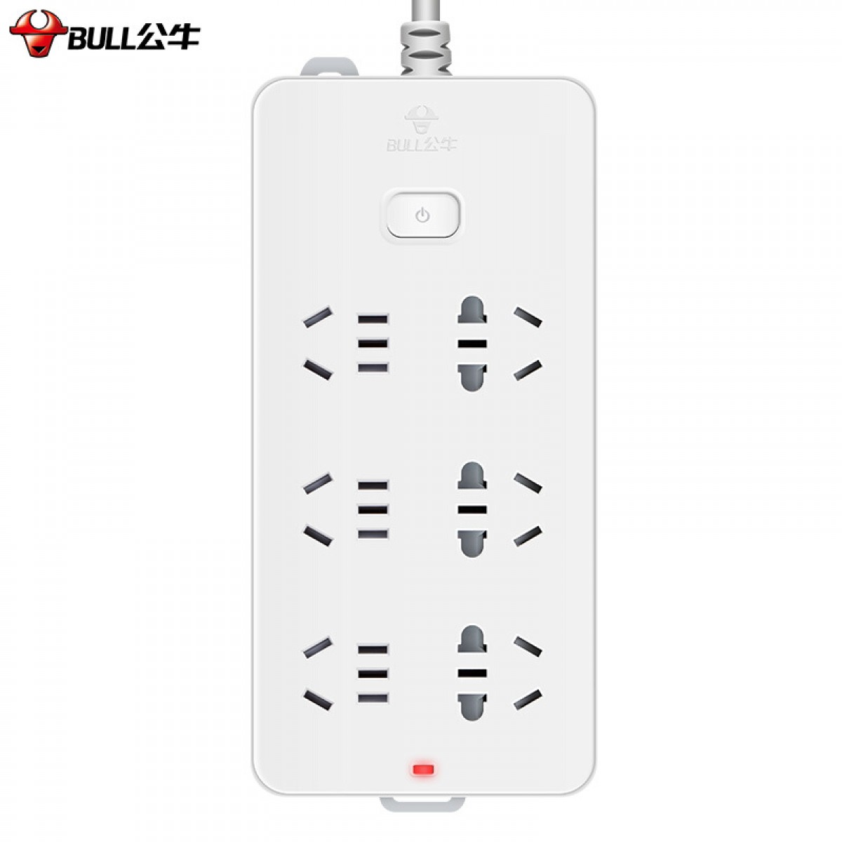 公牛GN-109K总控6位插排白色1.8米  50个/箱起订  单位：个
