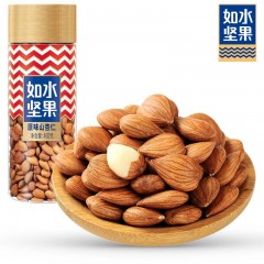 如水 原味山杏仁460g/罐 北杏仁 生苦杏仁片大颗粒带皮无碎好货