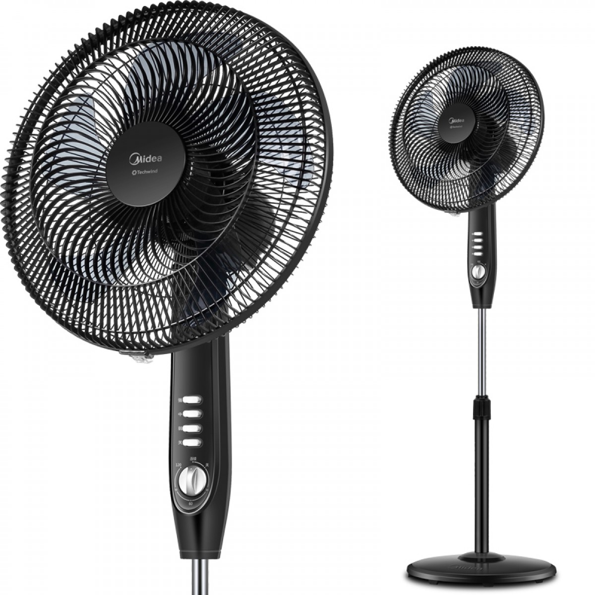 美的（Midea）电风扇落地扇16吋五叶大风仿生扇叶量定时轻音家用60W升降 科技风FSA40YD