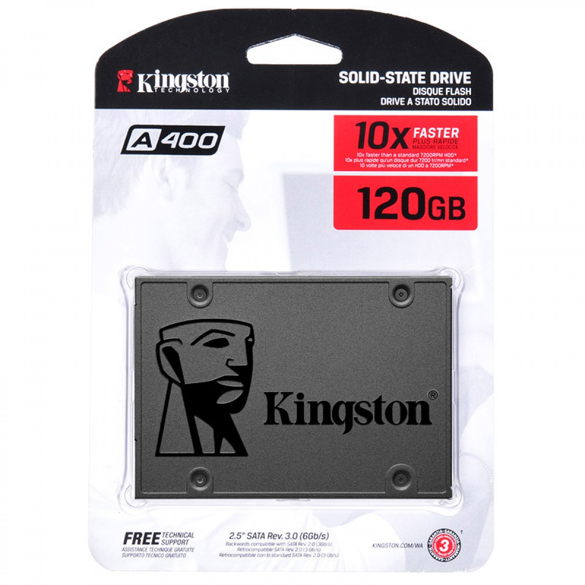金士顿(Kingston) 120GB SSD固态硬盘 SATA3.0接口 A400系列 单位：个