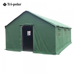 三极户外（Tri-polar）救灾帐篷施工工地加厚帆布防洪拉练工程救灾防雨野外保暖帐篷TP2003 绿色2*3M 单位：顶