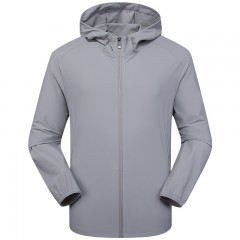 三极户外 Tri-polar皮肤风衣情侣男女皮肤衣女夏季薄款弹力运动速干外套风衣TP1851 男浅灰 (M~4XL可选)单位：件