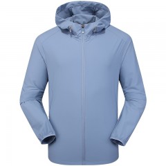 三极户外 Tri-polar皮肤风衣情侣男女皮肤衣女夏季薄款弹力运动速干外套风衣TP1851 男浅蓝灰(M~4XL可选)单位：件