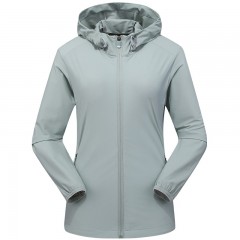 三极户外 Tri-polar皮肤风衣情侣男女皮肤衣女夏季薄款弹力运动速干外套风衣TP1851 女豆绿 (M~4XL可选)单位：件