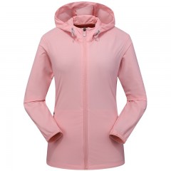 三极户外 Tri-polar皮肤风衣情侣男女皮肤衣女夏季薄款弹力运动速干外套风衣TP1851 女粉色 (M~4XL可选)单位：件