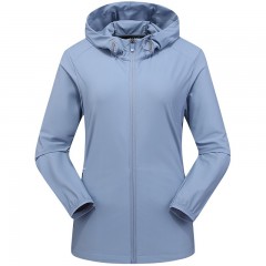 三极户外 Tri-polar皮肤风衣情侣男女皮肤衣女夏季薄款弹力运动速干外套风衣TP1851 女浅蓝灰 (M~4XL可选)单位：件