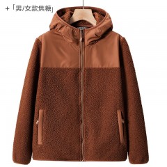 三极户外（Tri-polar）绒抓绒衣男女款秋冬加绒加厚户外保暖摇粒绒女士开衫外套TP8332 焦糖色(尺码可选)单位：件