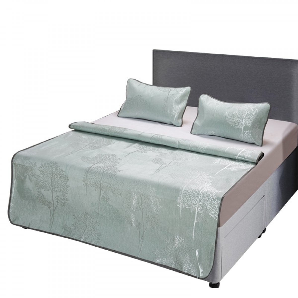 芳恩家纺 X5007 艾草双面冰丝席套装 150*195cm一席二枕套 单位：套