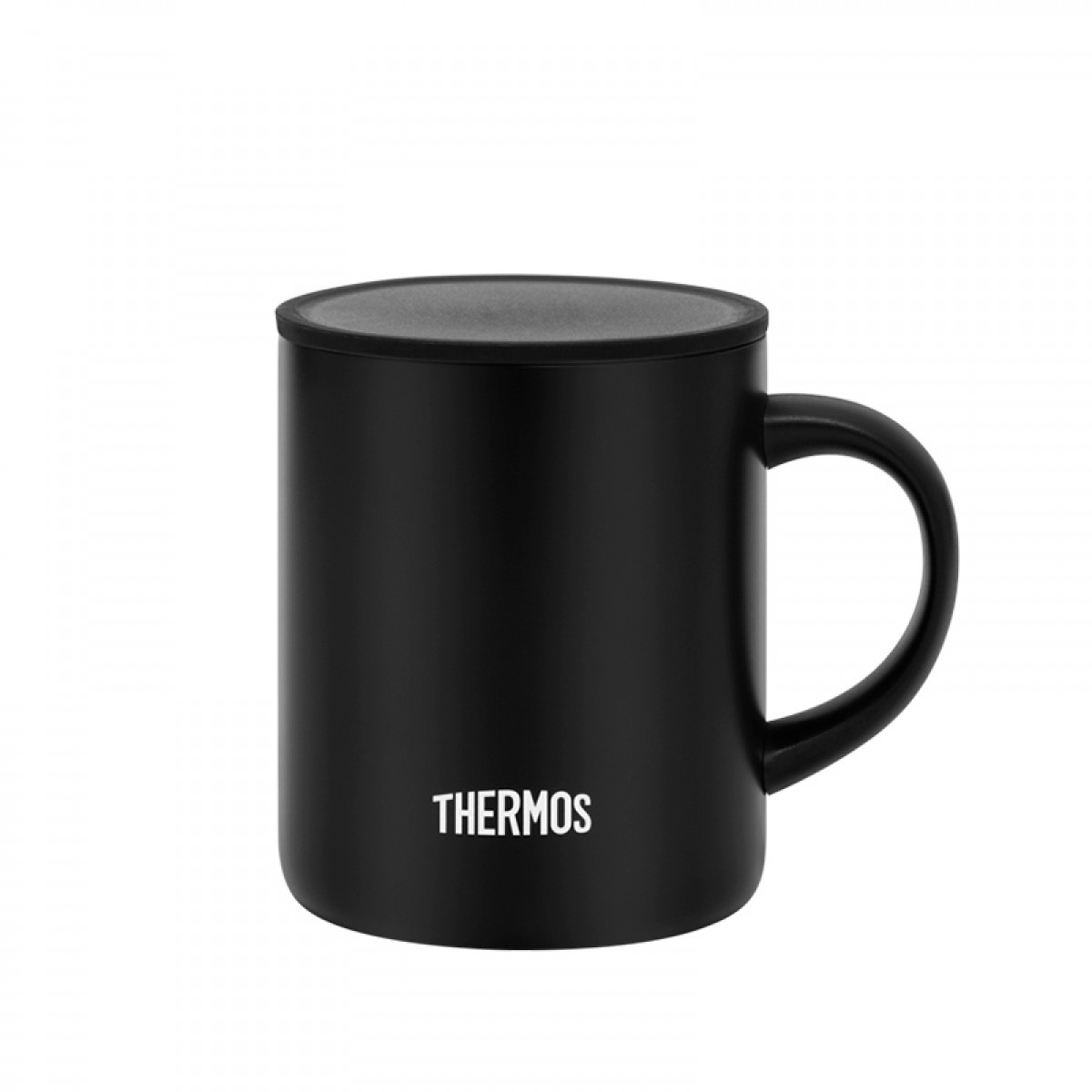 膳魔师 THERMOS 带盖不锈钢牛奶杯马克杯防烫儿童杯学生杯成人杯简约不锈钢杯 TJDG-423 BK 简约黑 410ml 单位：个